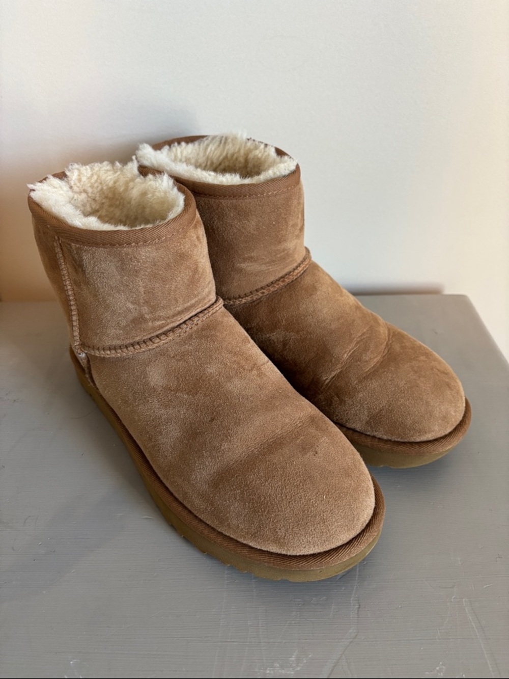 UGG Chestnut Suede Short Shearling Boots